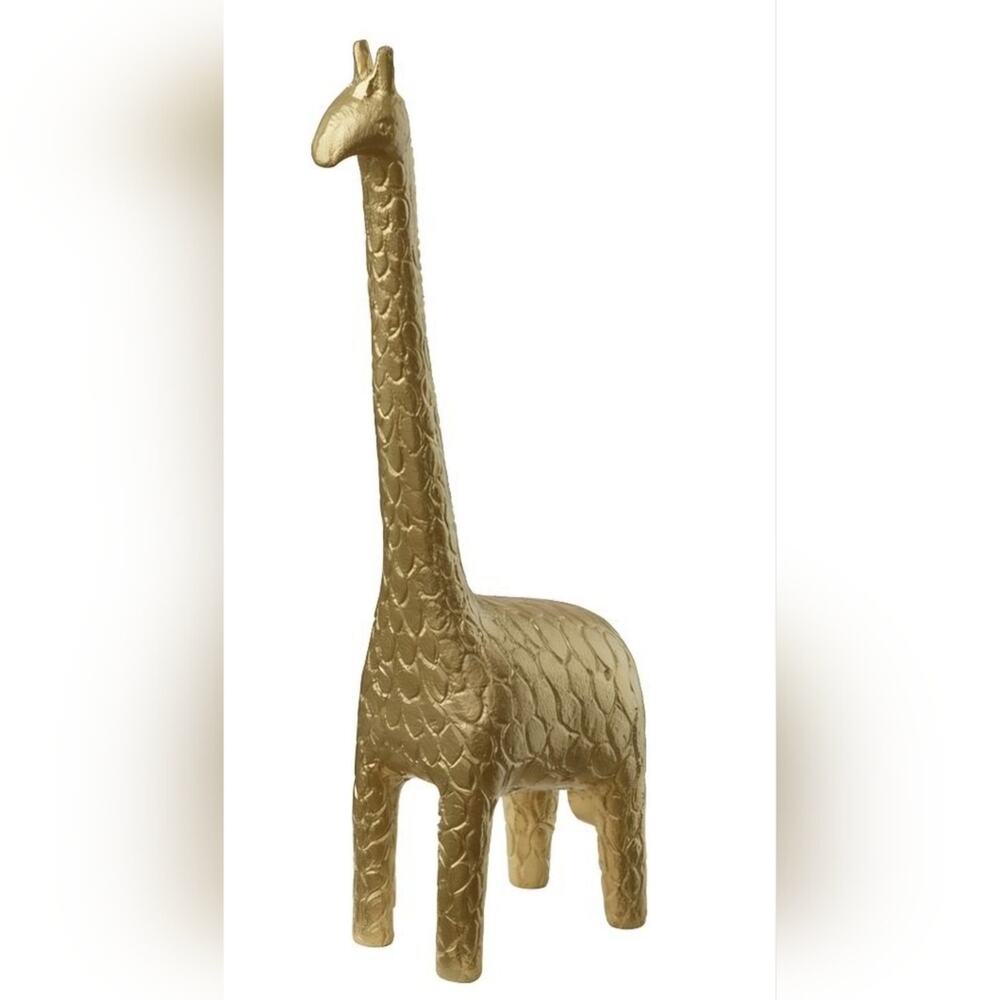 IKEA MARKNIVÅ Giraffe Metal Gold Tone Figurine Sculpture 8.5” Embossed Africa